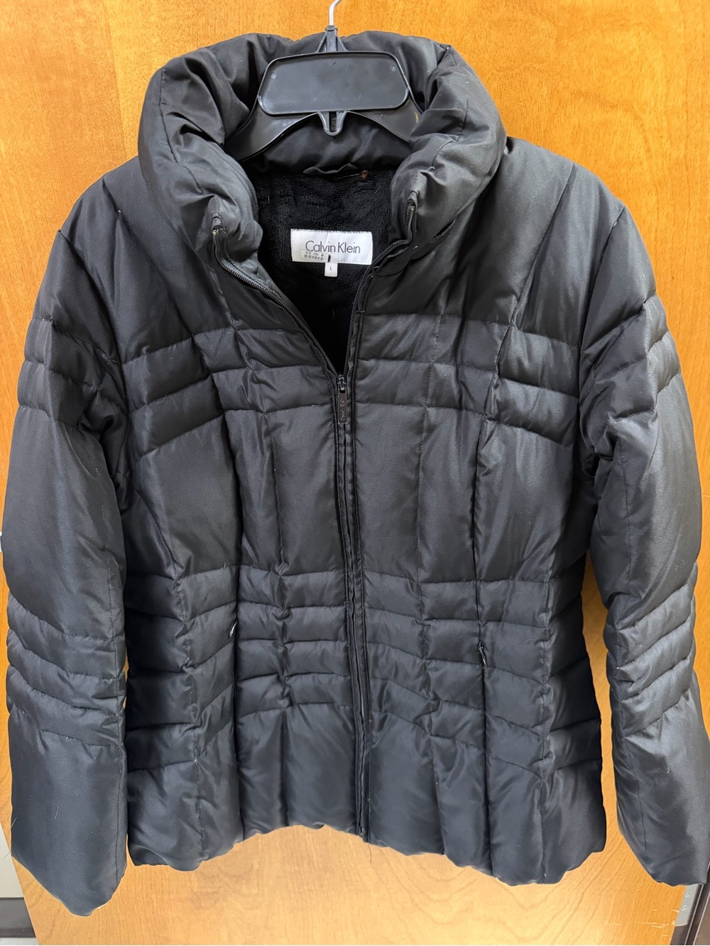 Calvin Klein Black Faux-Fur Lined Jacket